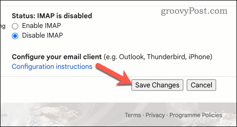 Tallenna Gmailin muutokset