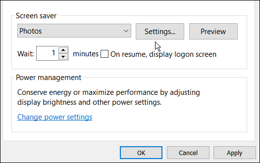 napsauta asetukset aseta valokuvat näytönsäästäjäksi Windows 11:ssä