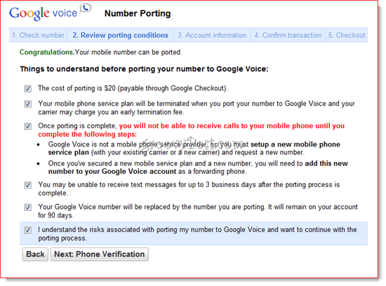 Portoi olemassa oleva numero Google Voiceen