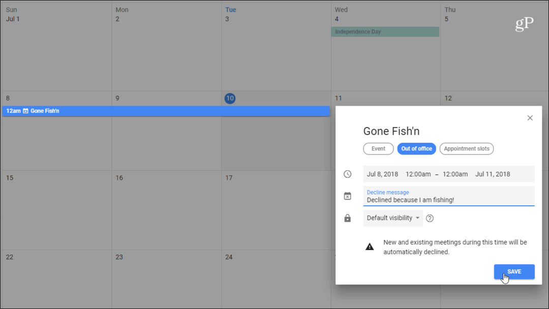 Kuinka käyttää toimistotilaa Google Kalenterin kanssa