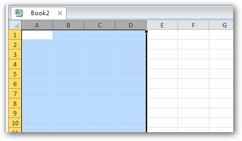 microsoft excel spreadhseet -solut valittu