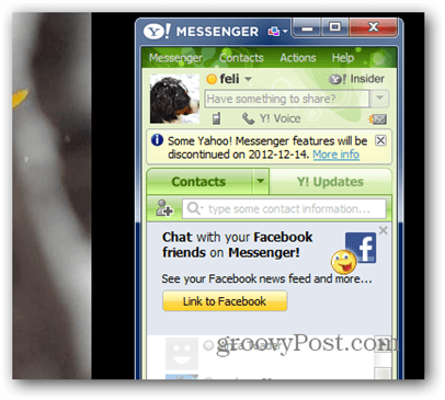 Yahoo! Messengerin sammuttaminen Windows Live -yhteensopivuus, julkiset keskustelut ja muut