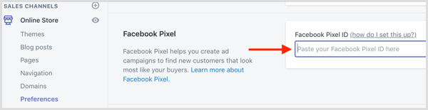 Liitä Facebook Pixel -tunnuksesi Shopify-palveluun.