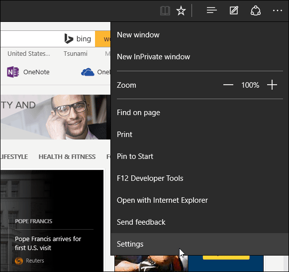 1 Microsoft Edge -asetukset