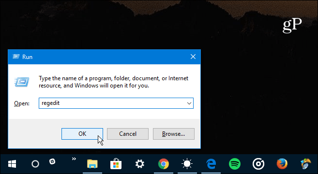 1 Suorita Regedit Windows 10