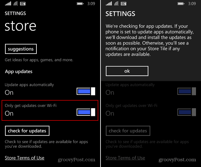 Windows Phone Store -asetukset