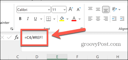 excel ref -virhe