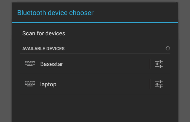 Android Bluetooth-laitteen valitsin