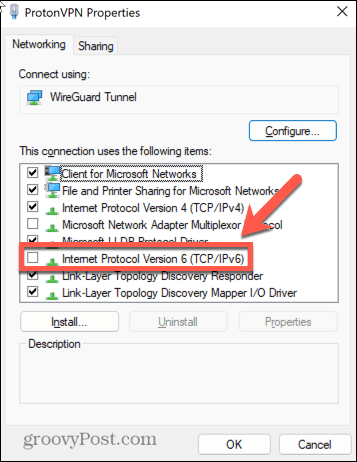 Windows 11 poista ipv6 valinta