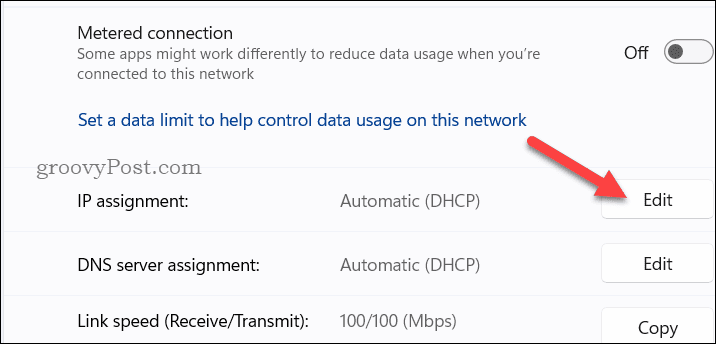 Muokkaa IP-asetuksia Windows 11:ssä