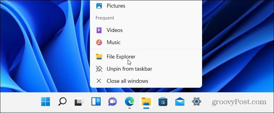  käynnistä File Explorer Windows 11