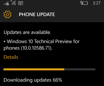 Windows 10 matkapuhelin 10586-71