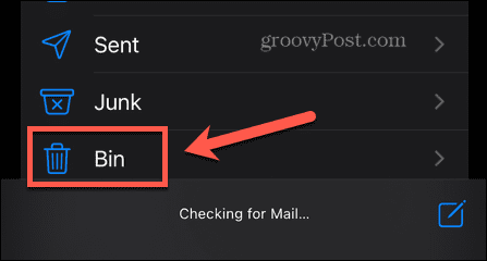 iphonen sähköpostin roskakorikansio