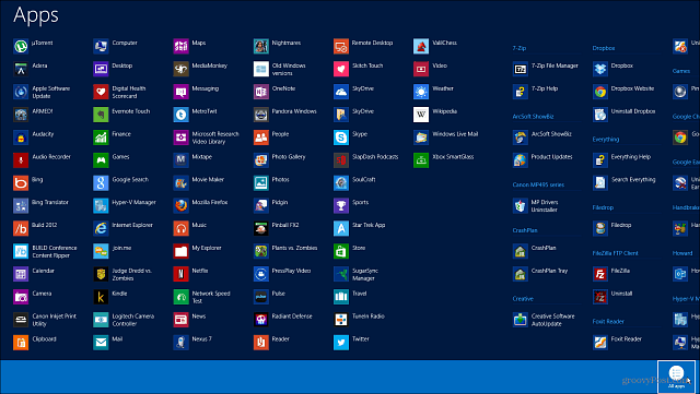 Kuinka tarkastella ja hallita kaikkia Windows 8 -ohjelmia ja sovelluksia