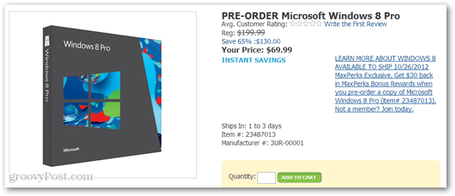 Osta Windows 8 Pro 40 dollarilla Amazonilta (DVD-ROM, 69,99 dollaria plus 30 dollaria Amazonin luotto)