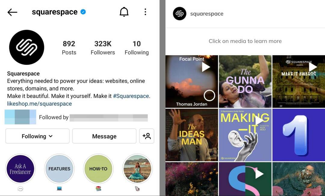 instagram-bio-squarespace-tarina-kohokohdat-esimerkki