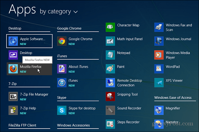 Kaikki sovellukset Windows 8.1