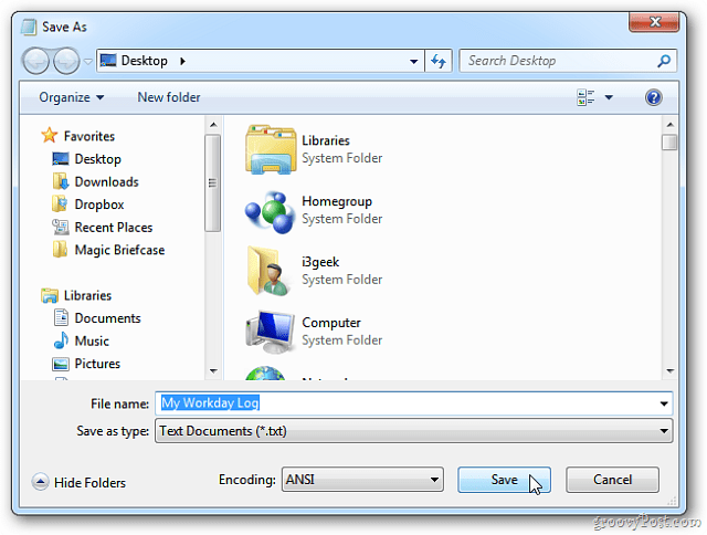 Windowsin muistio: Luo aikaleimatut lokit