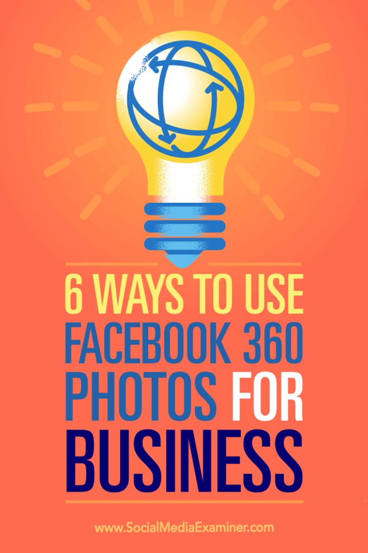 Vinkkejä kuuteen tapaan, joilla voit käyttää Facebook 360 -kuvia yrityksesi mainostamiseen.