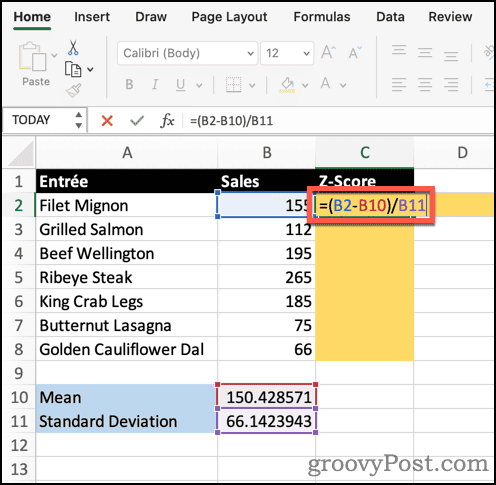 Laske Z-pisteet Excelissä