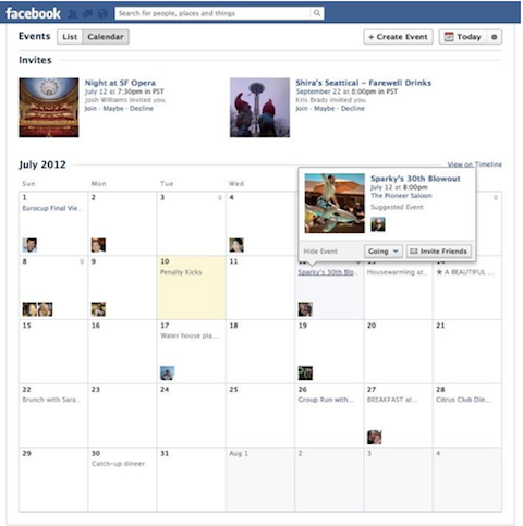 facebook-tapahtumakalenterinäkymä