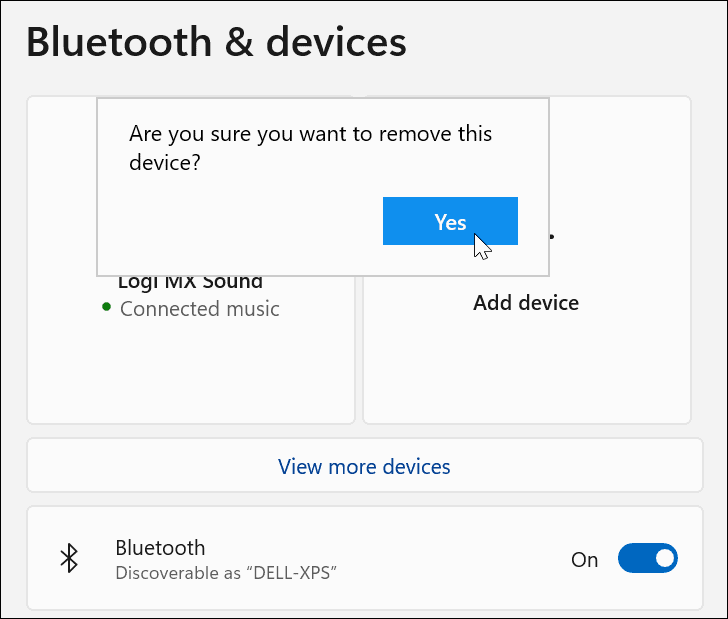 Tarkista Bluetooth-laitteen poisto
