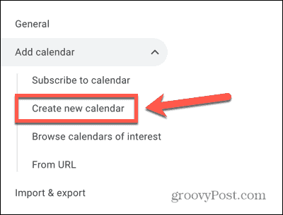 Google-kalenteri luo uusi kalenterivaihtoehdon kuvakaappaus