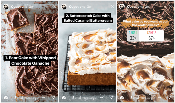 Ruokalehti Bake From Scratch antoi Instagram-seuraajilleen mahdollisuuden hallita sisältöaikataulua tällä pikakyselyllä.