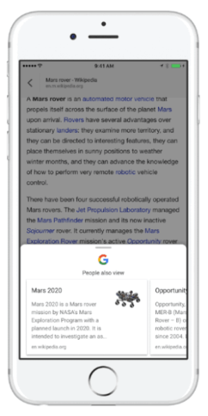 Google esittelee uuden sisällönhakutyökalun Google-sovelluksessa iOS: lle.