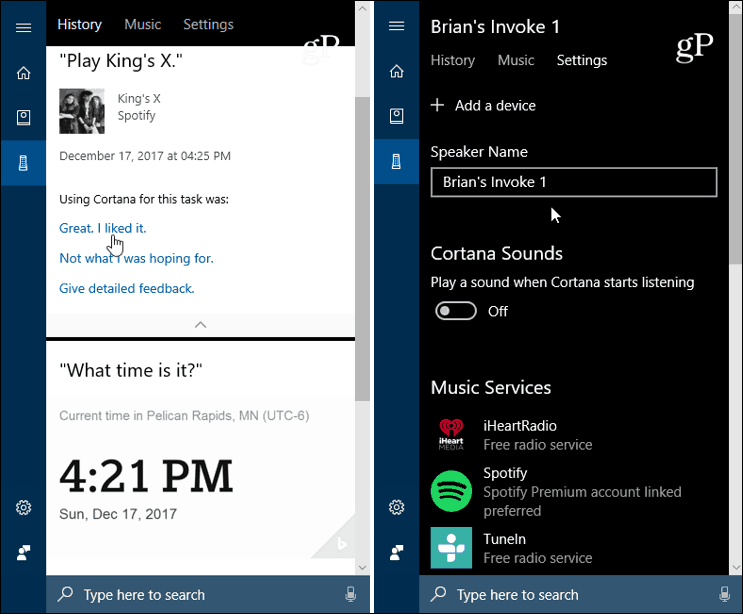 Cortana Windows 10 kutsu asetukset