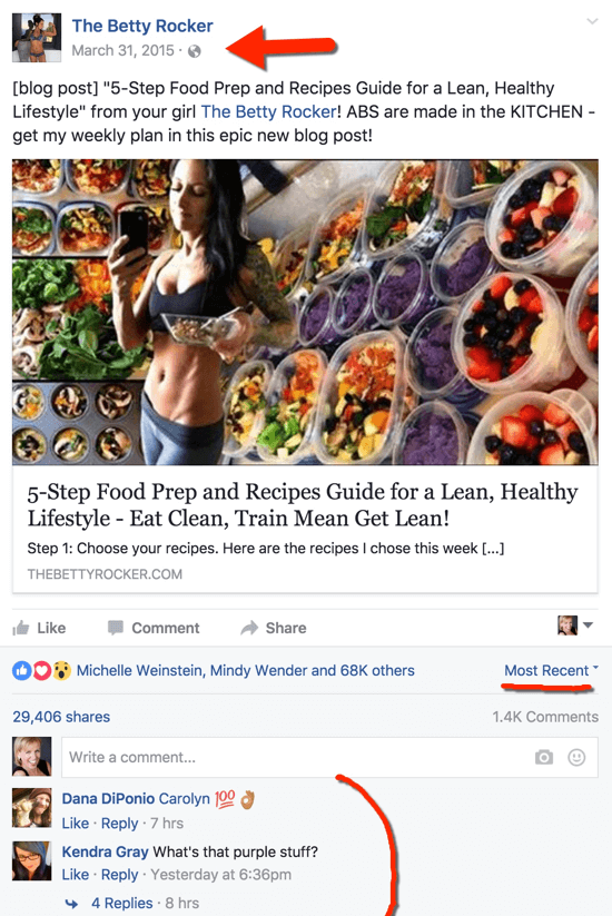 Betty Rocker kerää edelleen kattavuutta, sitoutumista ja napsautuksia yli kaksi vuotta sitten julkaistusta Facebook-viestistä.