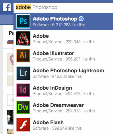 Adobe facebook -ominaisuudet