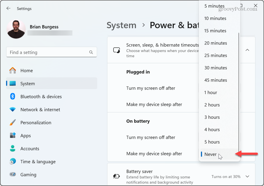 Pysäytä Windows 11 -tietokoneesi nukkumasta