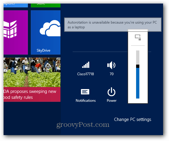 Kuinka lukita näytön kierto pinnalla Windows RT: llä