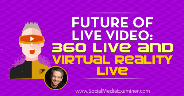 Live-videon tulevaisuus: 360 Live- ja virtuaalitodellisuustiedot, Joel Commin näkemykset Social Media Marketing Podcastista.