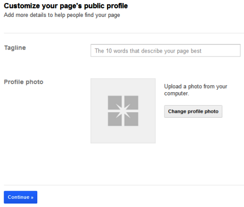 Google+ -sivut - tagline ja profiilikuva
