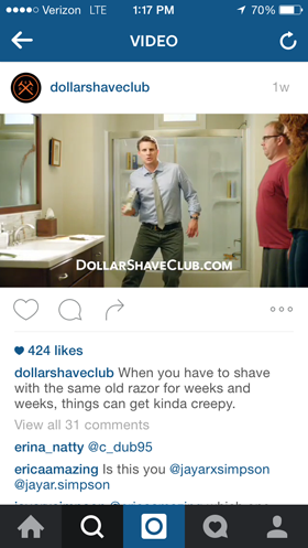 dollar shave club Instagram-video