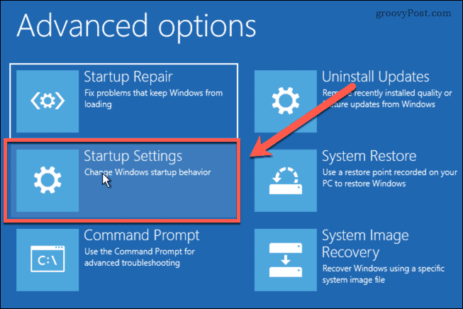 Windows 11:n käynnistysasetukset