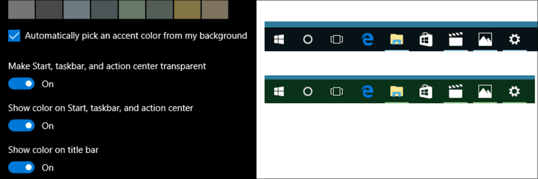 Päivitä Windows 10 -värit mukauttamisasetuksissa