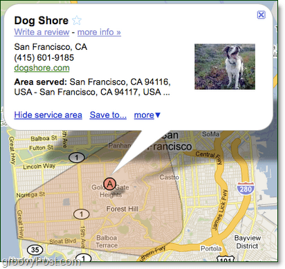 piirrä google maps -palvelualue yrityksellesi