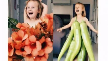 Hän teki vaatteita tyttärelleen hedelmistä ja vihanneksista!