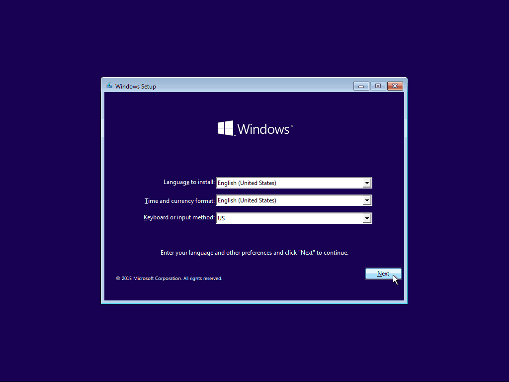 01 Kieliasetukset Windows 10 Clean Install