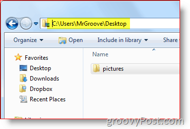Windows Explorerin työpöytäpolku