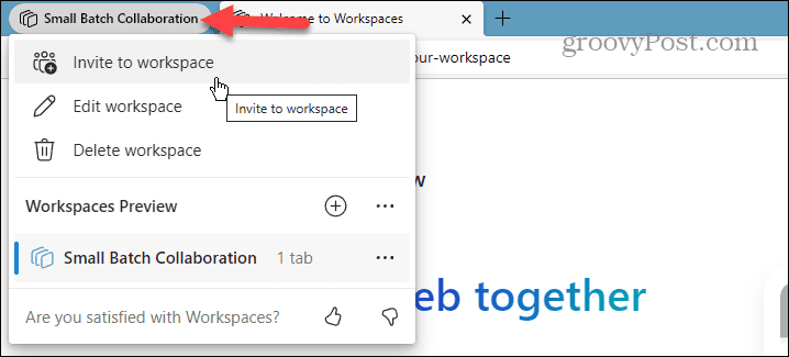 Microsoft Edge -työtilat