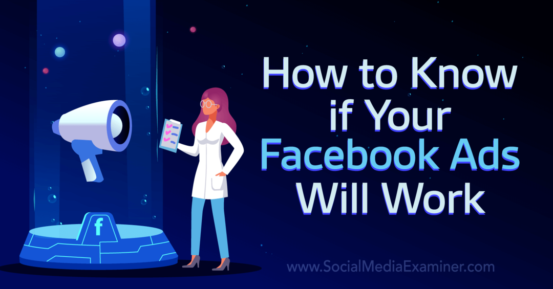Kuinka tietää, toimivatko Facebook-mainoksesi - sosiaalisen median tutkija