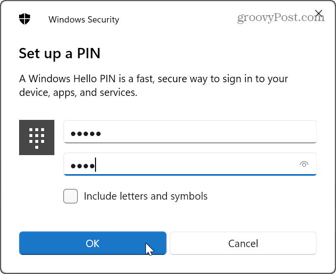 PIN-koodi Windows 11:een kirjautumiseen