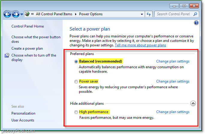 Hallitse Windows 7: n virransäästöasetuksia [ohjeet]