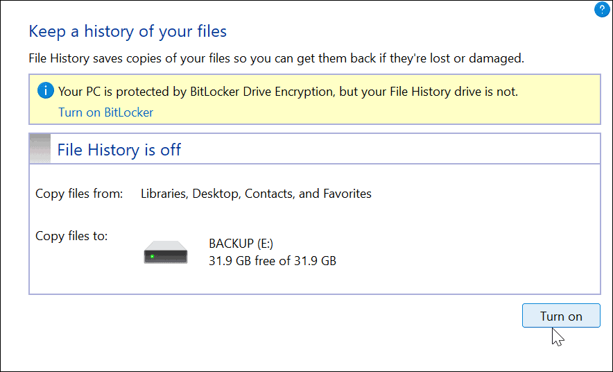 Käytä tiedostohistoriaa Windows 11:ssä