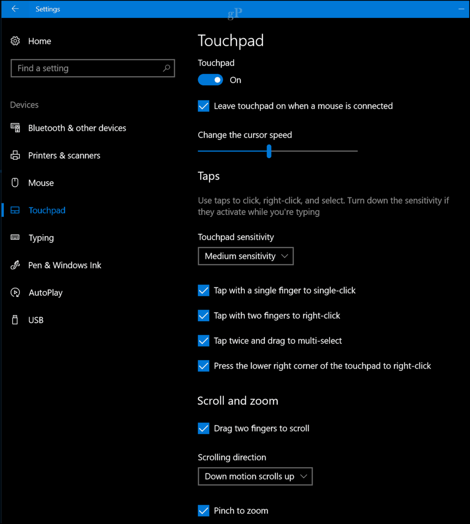 Windows 10 Vihje: Poista kosketuslevy käytöstä, kun hiiri on kytketty