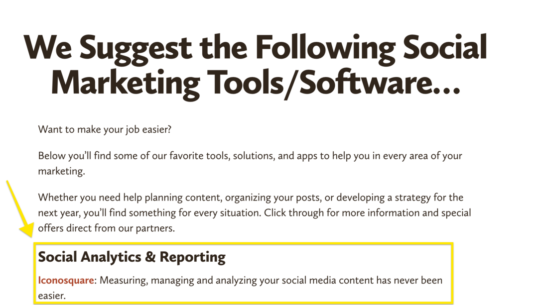 Social Media Examiner Software Tools Resource Guide -esimerkki